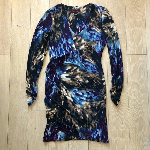 M60 Miss Sixty V Neck Faux Wrap Bodycon Dress Size 4 - Picture 1 of 14